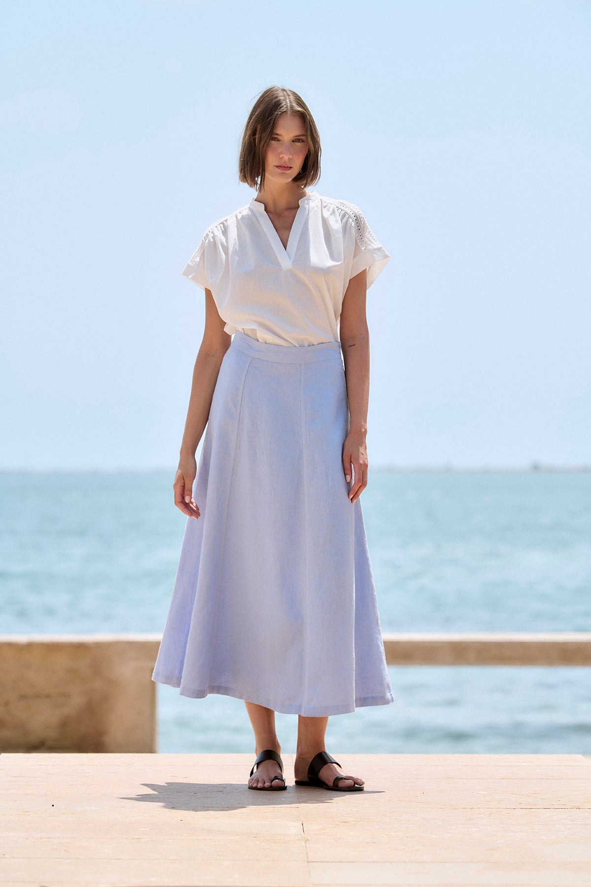 LINEN SKIRT in Blue Sky by Sita Murt