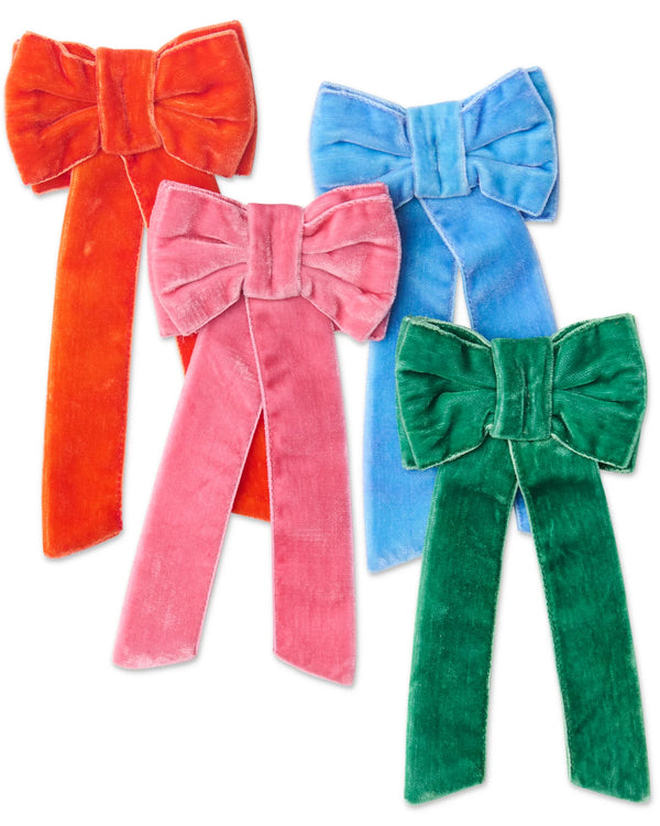 BOWS OF JOY VELVET NAPKIN HOLDER | 4P SET