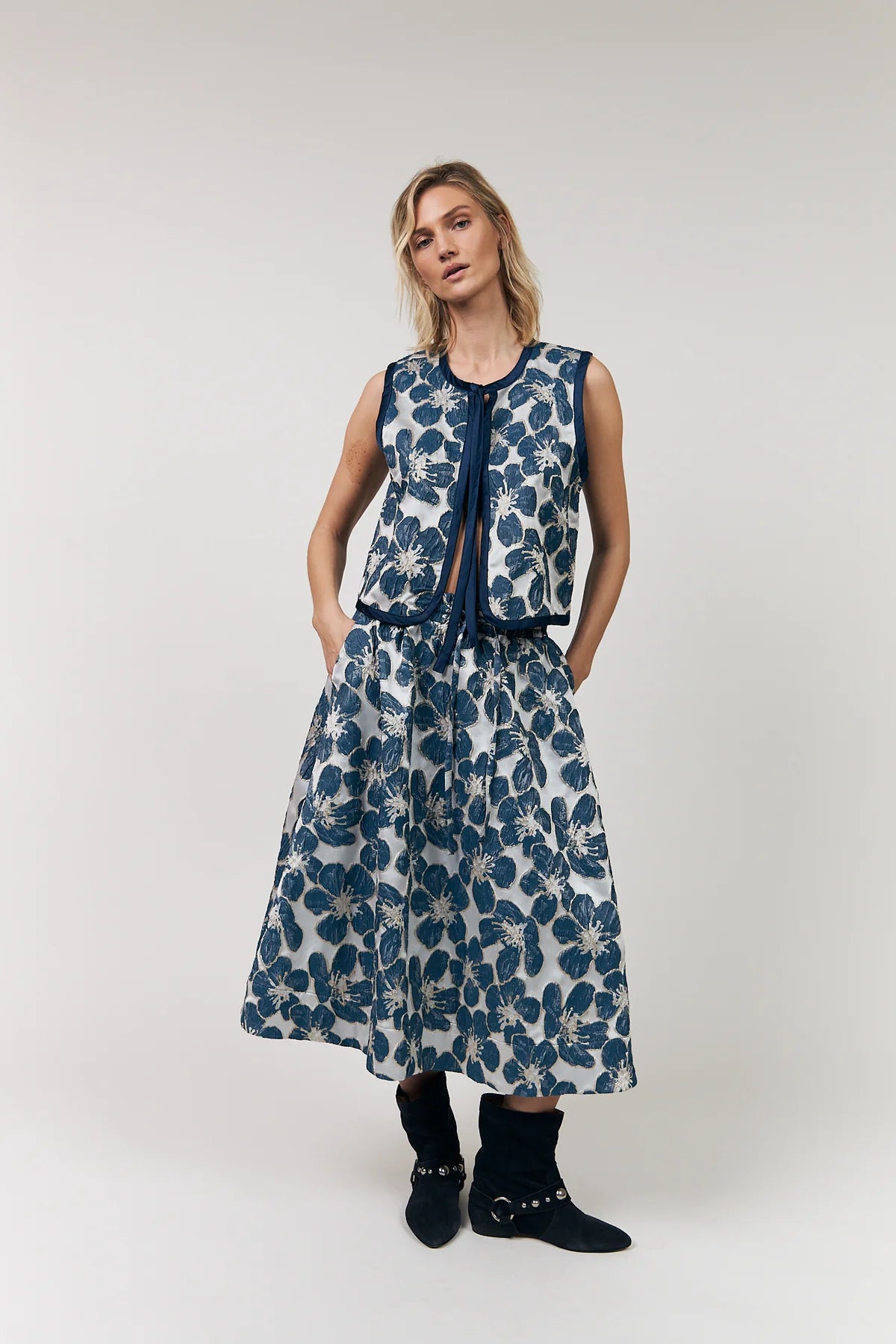 BRISTOL MIDI SKIRT in Blue by Lolly's Laundry at Darling & Domain