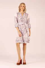 MARY MIDI DRESS in Hindi White Cotton from Lola Australia