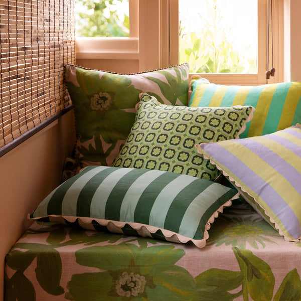 BOLD STRIPE VERDE CUSHION 60x40cm from Bonnie and Neil