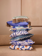 MARIGOLD BLUE LINEN CUSHION - 60cm x 40cm from Bonnie and Neil