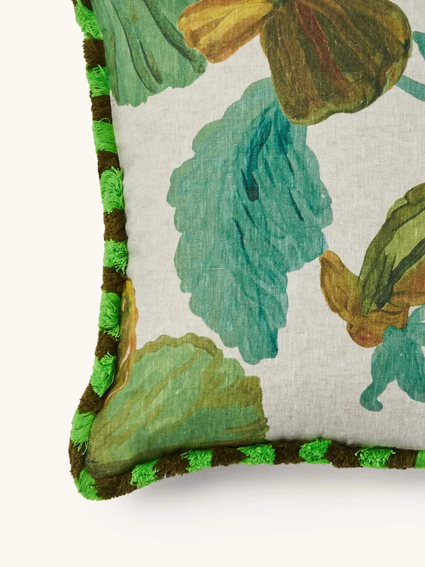 WILD PANSY VERDE CUSHION in 50cm from Bonnie and Neil