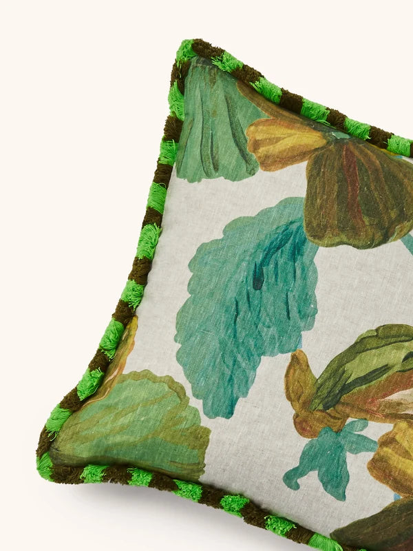 WILD PANSY VERDE CUSHION in 50cm from Bonnie and Neil