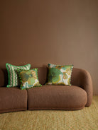 WILD PANSY VERDE LINEN CUSHION - 50cm from Bonnie and Neil