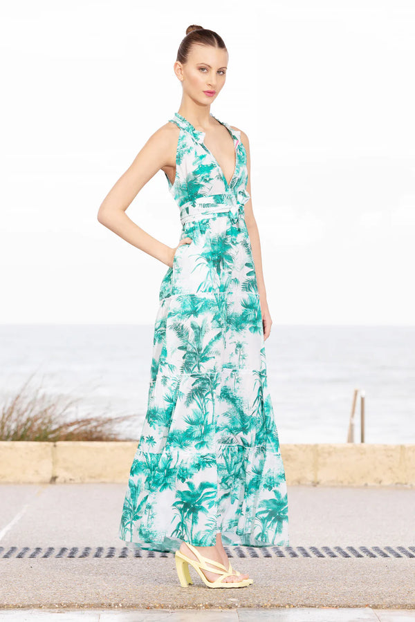 SAPPHIRE MAXI DRESS in Lola Luxe Palm Green from Lola Australia