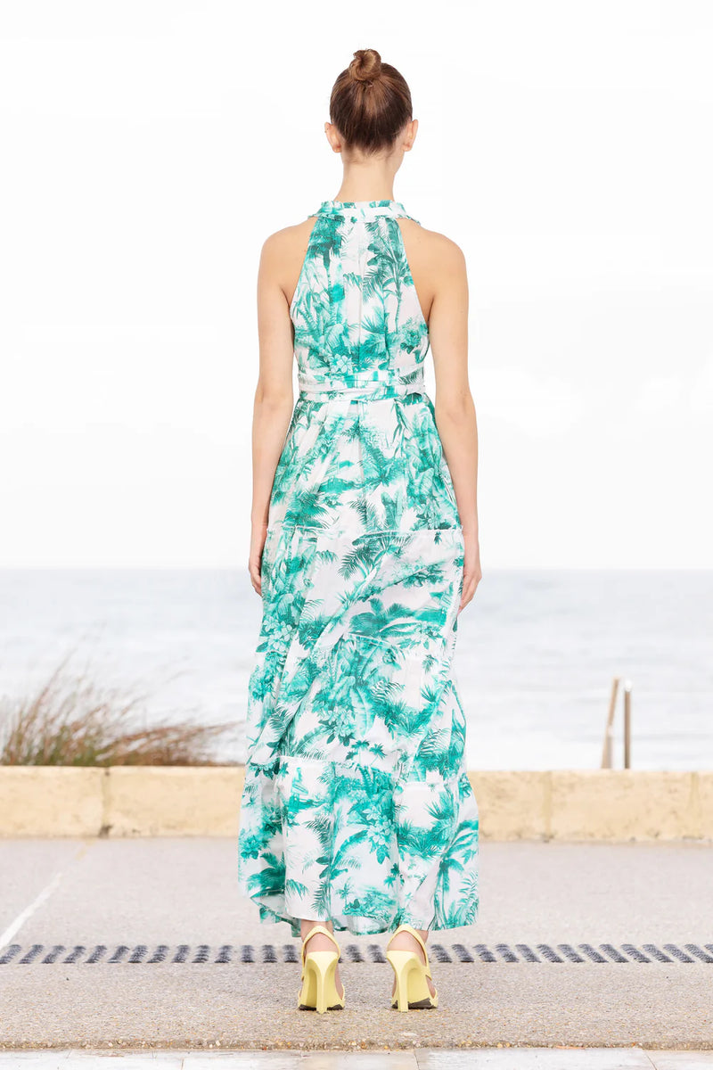 SAPPHIRE MAXI DRESS in Lola Luxe Palm Green from Lola Australia