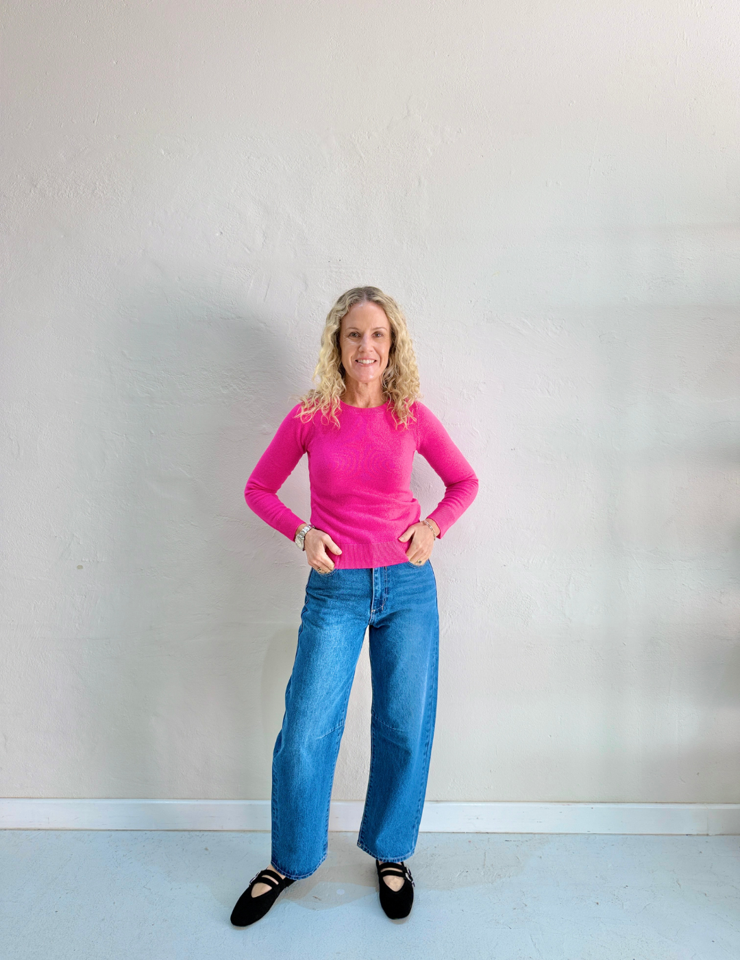 CATELINA CASHMERE KNIT TOP in Fuchsia by Absolut Cashmere