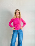 CATELINA CASHMERE KNIT TOP in Fuchsia by Absolut Cashmere