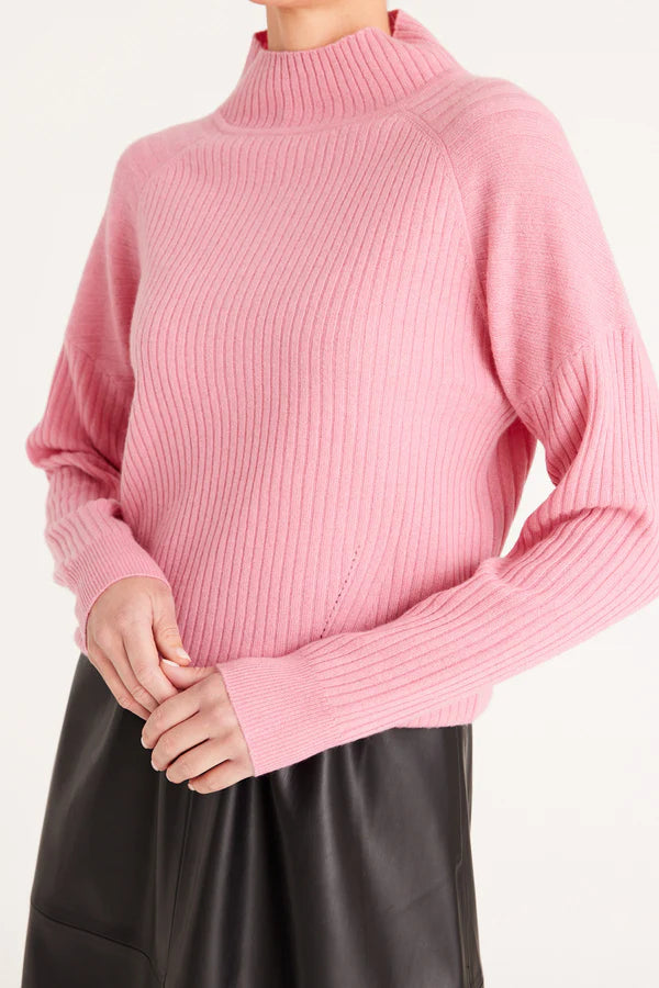 CASHMERE RIB JUMPER in Rose from Cable Melbourne