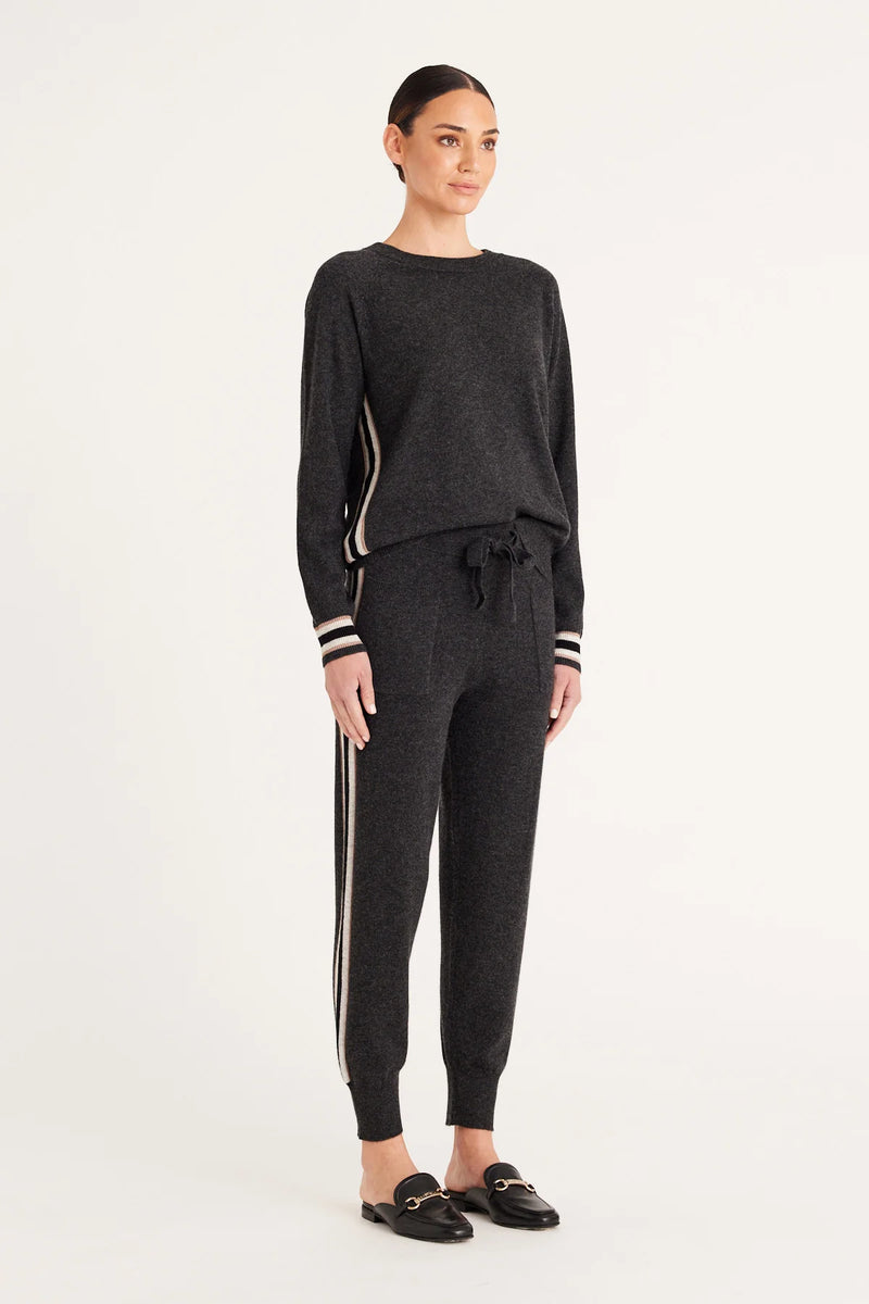CASHMERE TRACK PANT | Charcoal
