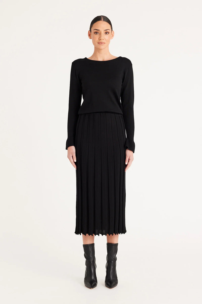 MERINO PLEATED DRESS in Black from Cable Melbourne