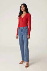 Cable Melbourne ELSA MERINO JUMPER in Tomato Red