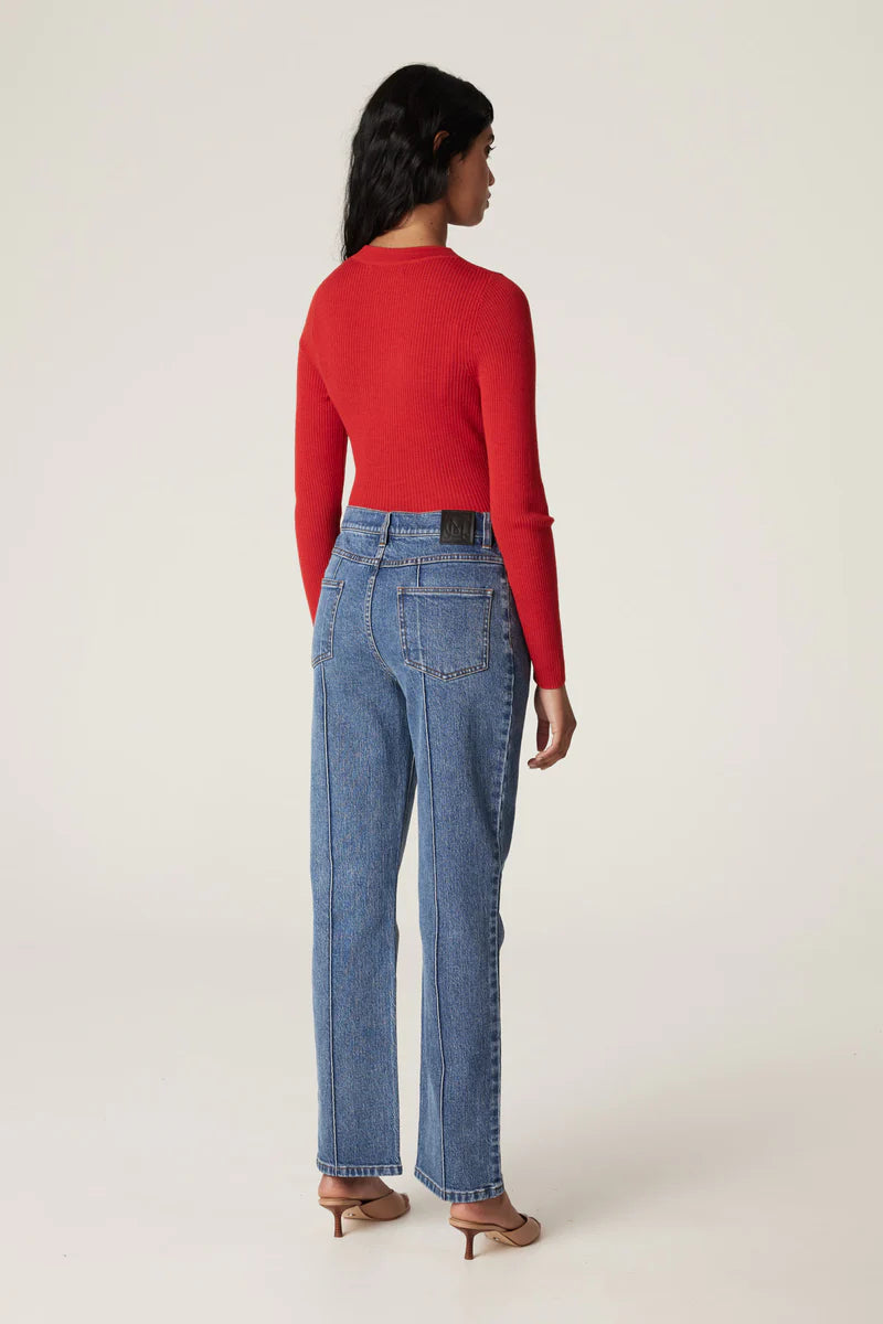 Cable Melbourne ELSA MERINO JUMPER in Tomato Red