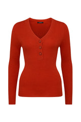 Cable Melbourne ELSA MERINO JUMPER in Tomato Red