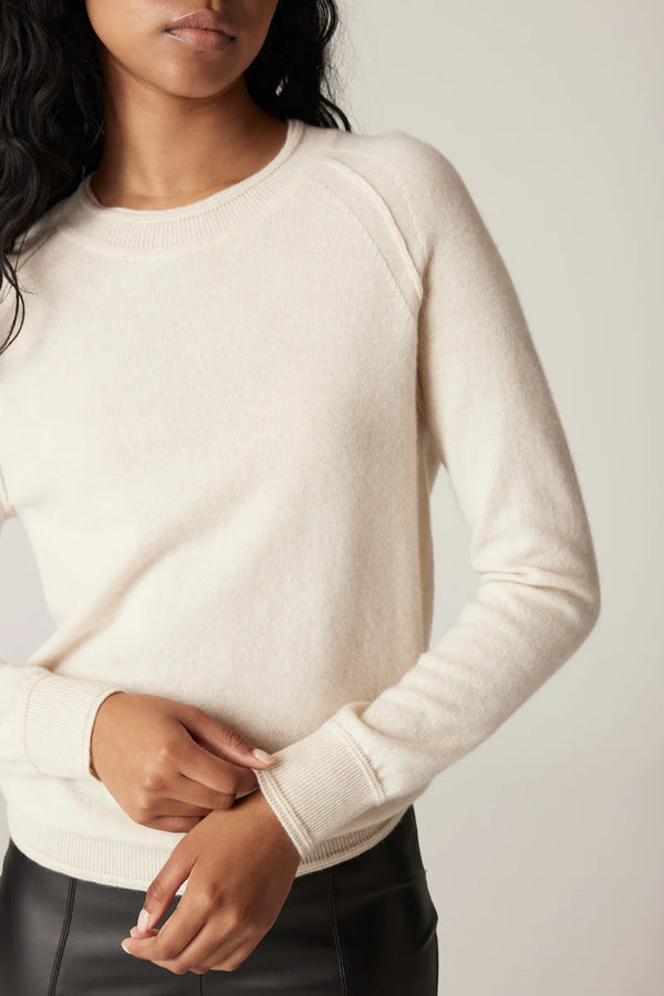 Cable Melbourne CASHMERE CREW JUMPER in Pearl