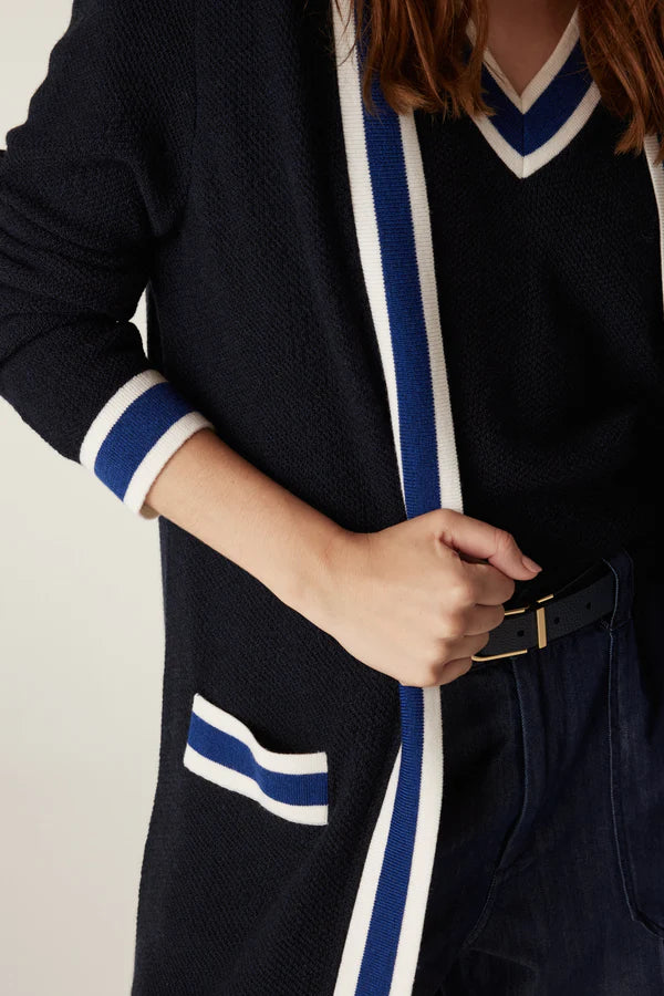 TRIBECA MERINO CARDIGAN in Midnight Navy from Cable Melbourne