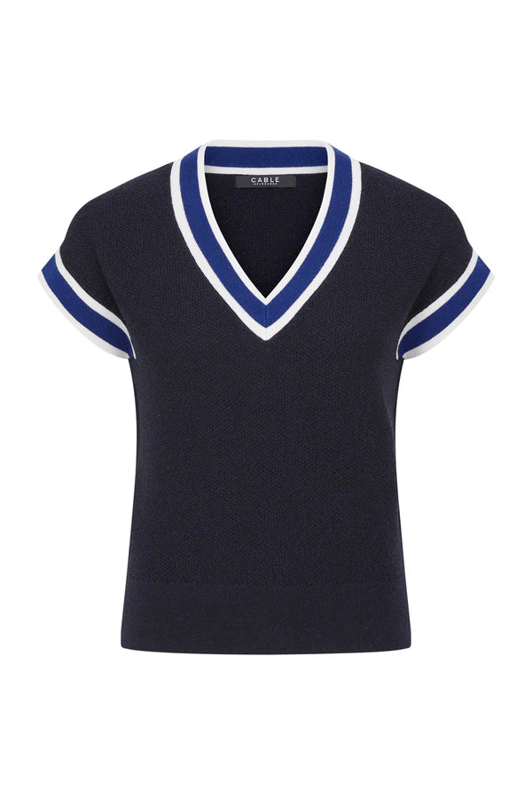 TRIBECA MERINO TOP in Midnight Navy from Cable Melbourne