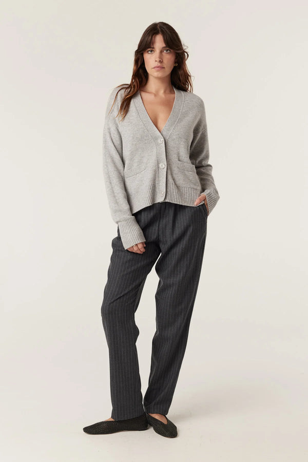 CASHWOOL V CARDIGAN | Grey Marle
