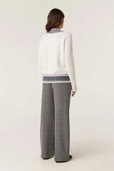 CASHWOOL VARSITY JUMPER | Milk