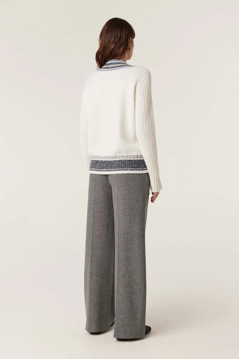 CASHWOOL VARSITY JUMPER | Milk