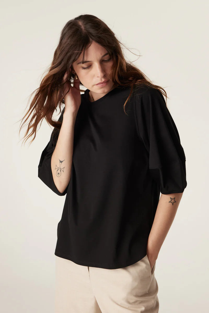 PIMA LANTERN SLEEVE TOP in Black from Cable Melbourne