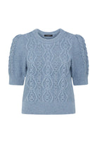 TAVI KNIT TOP in Dusty Blue from Cable Melbourne