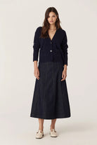 CASHWOOL V CARDIGAN in Navy from Cable Melbourne