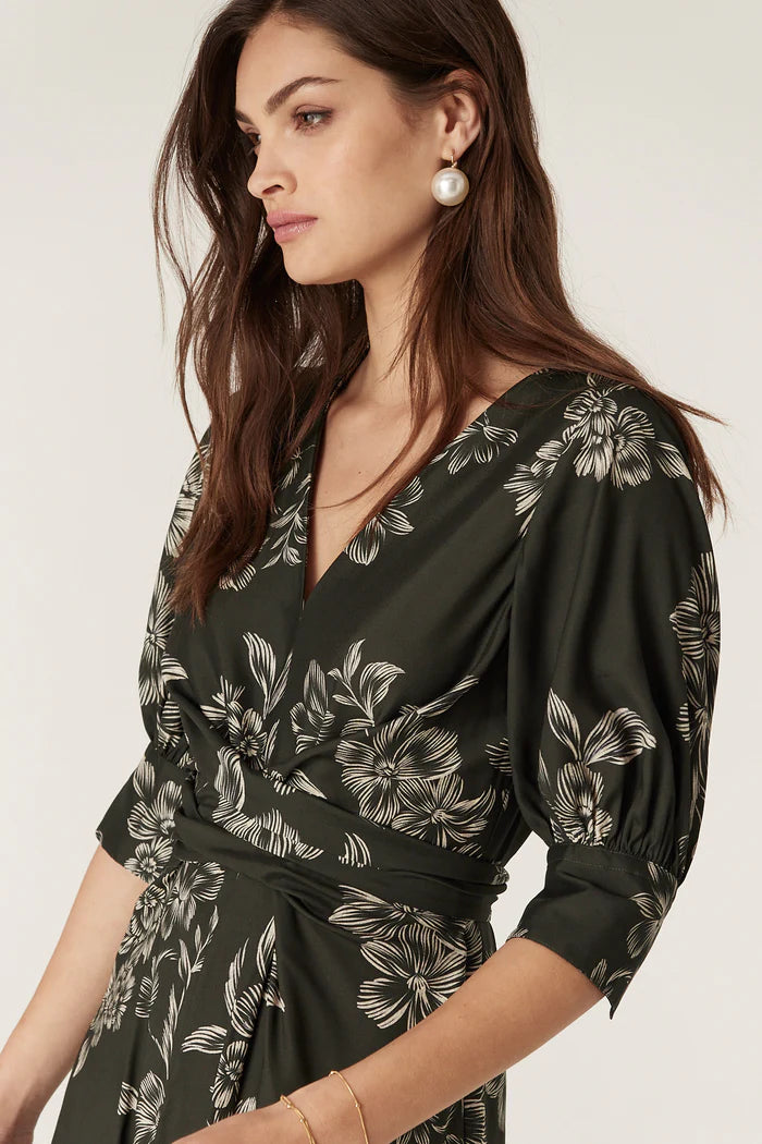 HOLLY DRESS in Linear Flower from Cable Melbourne