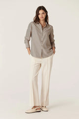 JAMIE STRIPE SHIRT in Khaki Stripe from Cable Melbourne