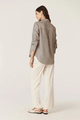 JAMIE STRIPE SHIRT in Khaki Stripe from Cable Melbourne