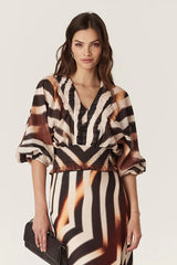SASHA BLOUSE in Zebra Print from Cable Melbourne