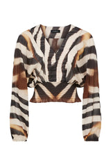 SASHA BLOUSE in Zebra Print from Cable Melbourne