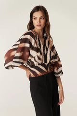 SASHA BLOUSE in Zebra Print from Cable Melbourne