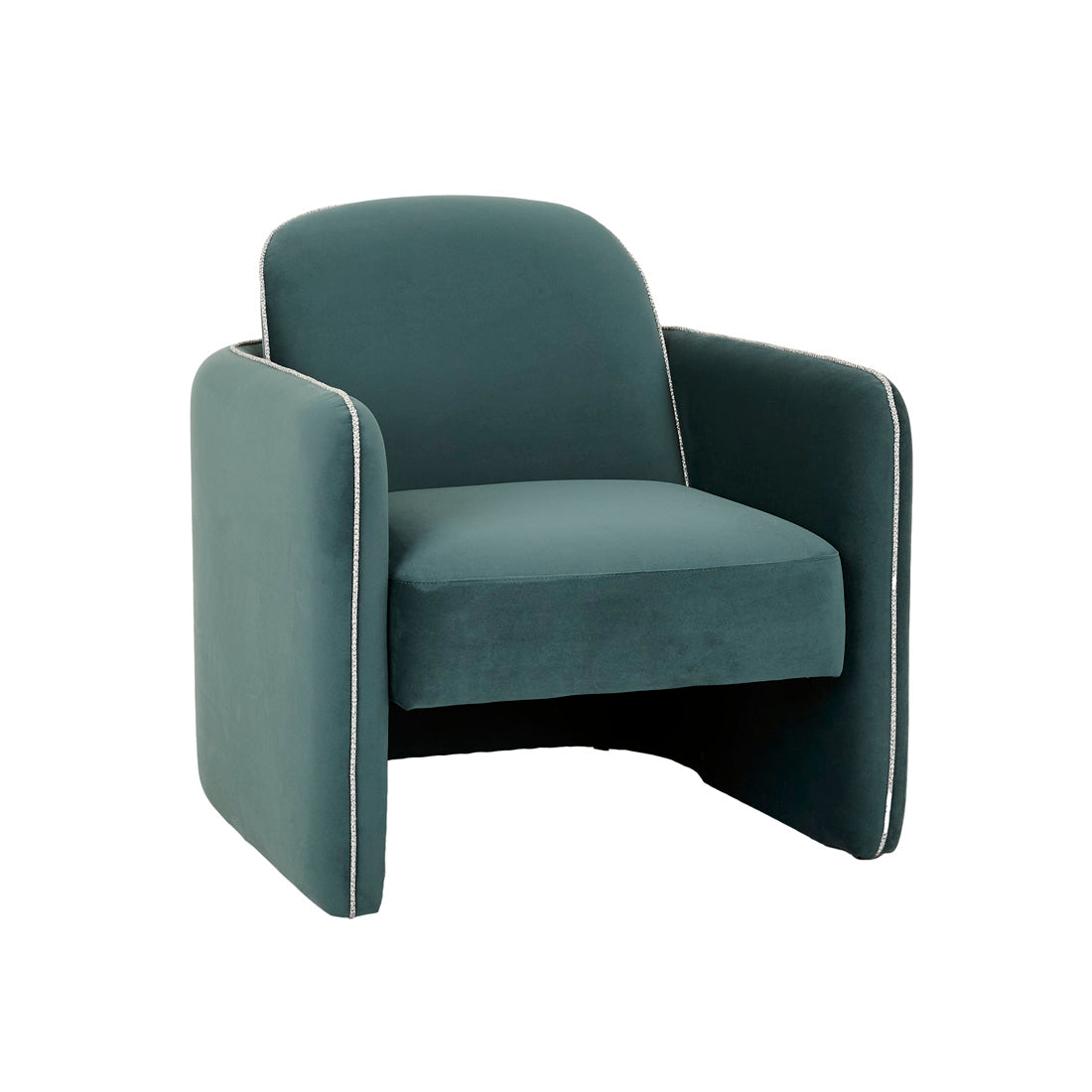 LEORA OCCASIONAL CHAIR in Peacock Velvet with Ether Tweed by GlobeWest at Darling & Domain