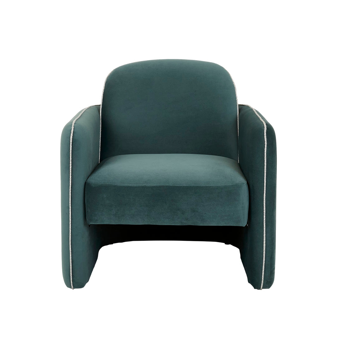 LEORA OCCASIONAL CHAIR in Peacock Velvet with Ether Tweed by GlobeWest at Darling & Domain