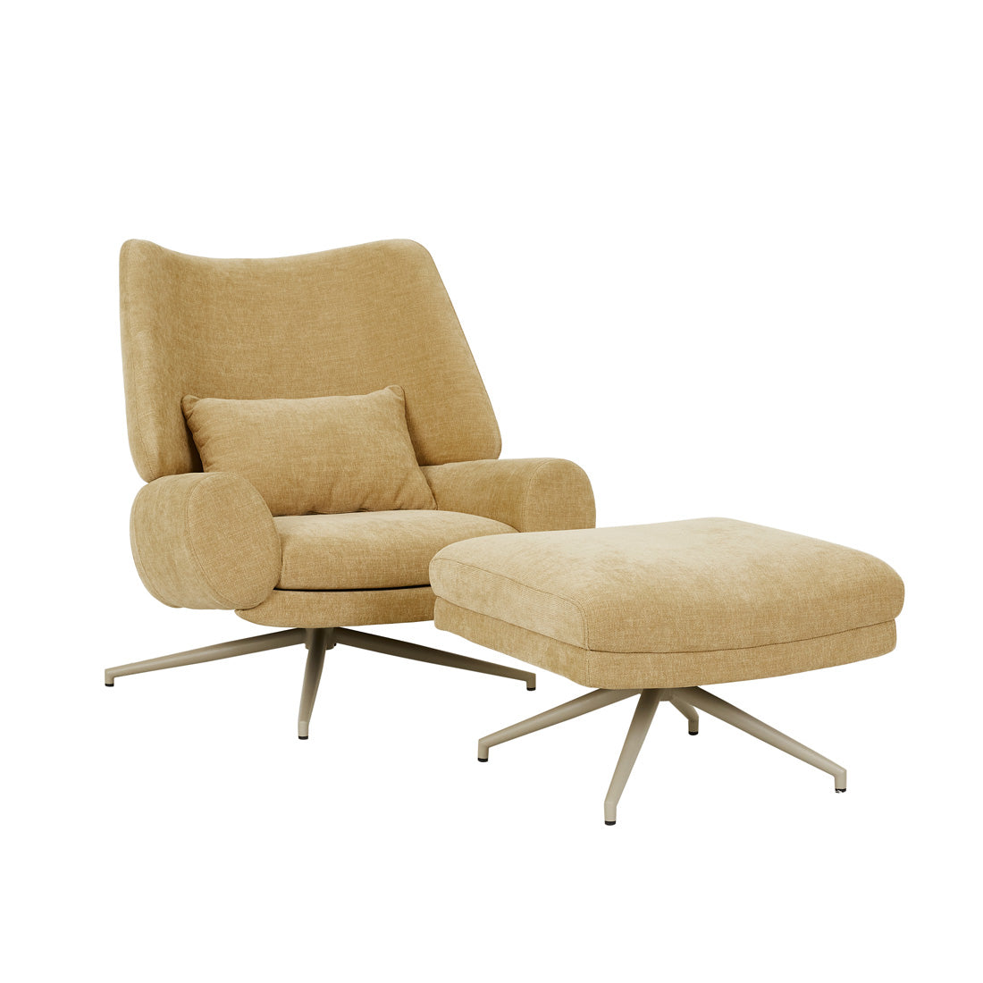 ROWAN OTTOMAN in Copeland Honey with Matt Cashmere Metal by GlobeWest at Darling & Domain