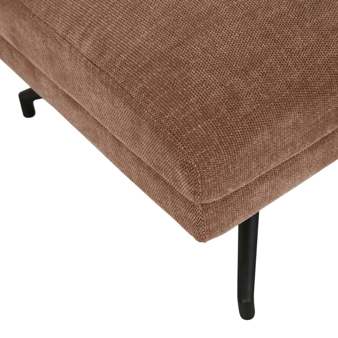 ROWAN OTTOMAN in Copeland Hazel with Black Metal by GlobeWest at Darling & Domain
