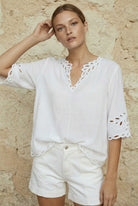 CORDELIA LINEN BLOUSE in White from Lola Australia
