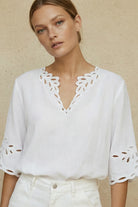 CORDELIA LINEN BLOUSE in White from Lola Australia