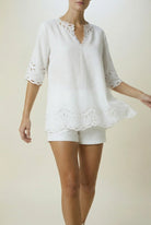 CORDELIA LINEN BLOUSE in White from Lola Australia
