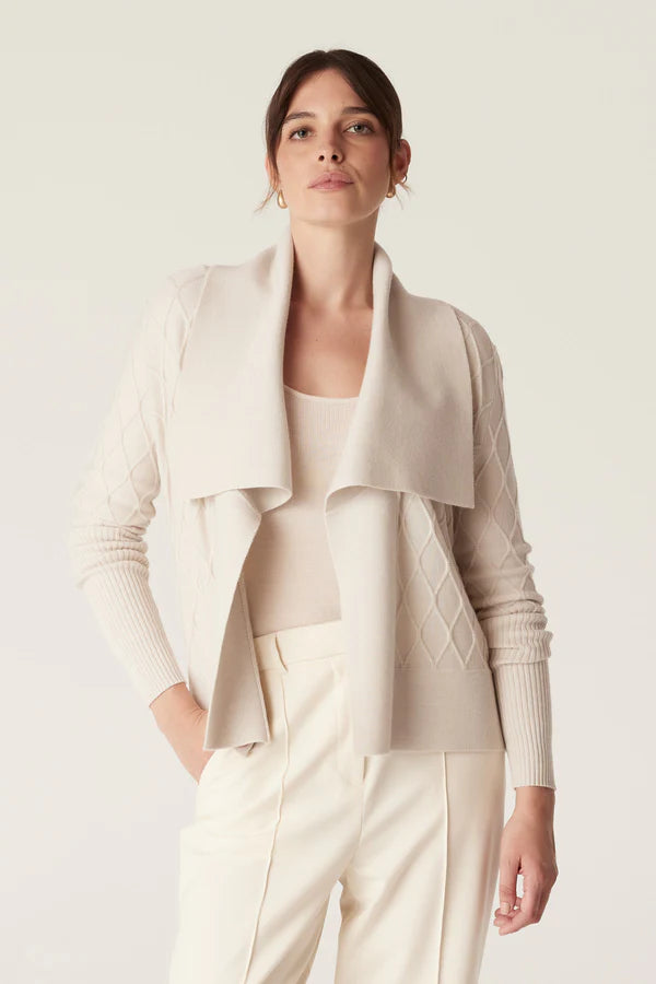 THE ELIZABETH MERINO CARDIGAN in Antique White from Cable Melbourne