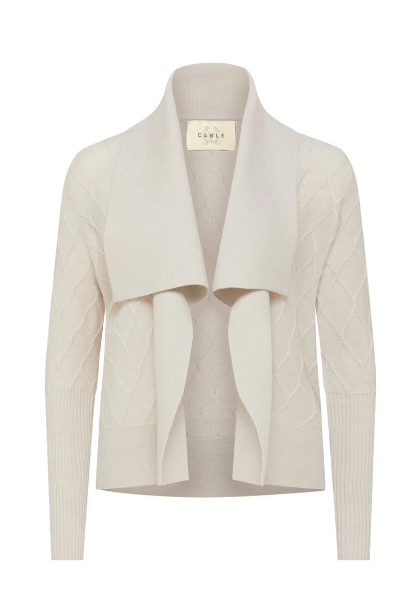 THE ELIZABETH MERINO CARDIGAN in Antique White from Cable Melbourne