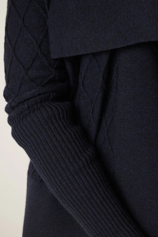 THE ELIZABETH MERINO CARDIGAN in Midnight Navy from Cable Melbourne