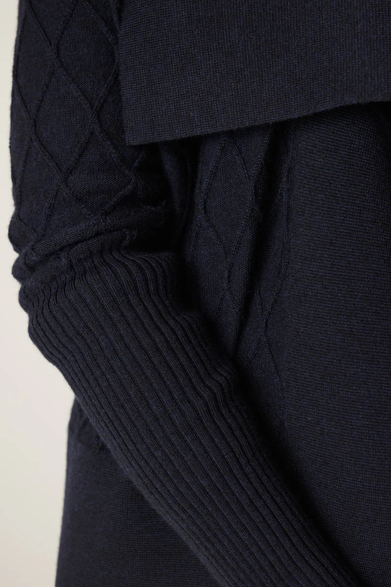 THE ELIZABETH MERINO CARDIGAN in Midnight Navy from Cable Melbourne