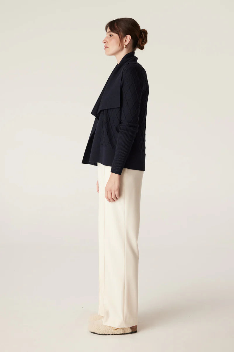 THE ELIZABETH MERINO CARDIGAN in Midnight Navy from Cable Melbourne