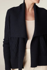 THE ELIZABETH MERINO CARDIGAN in Midnight Navy from Cable Melbourne