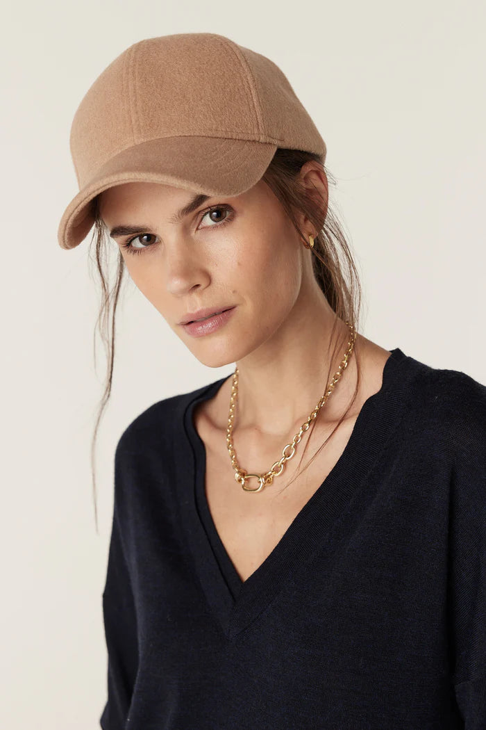 WOOL CASHMERE CAP in Camel from Cable Melbourne