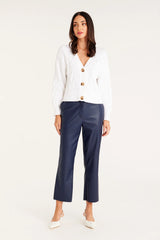 Cable Melbourne ARLO VEGAN LEATHER PANT in Navy