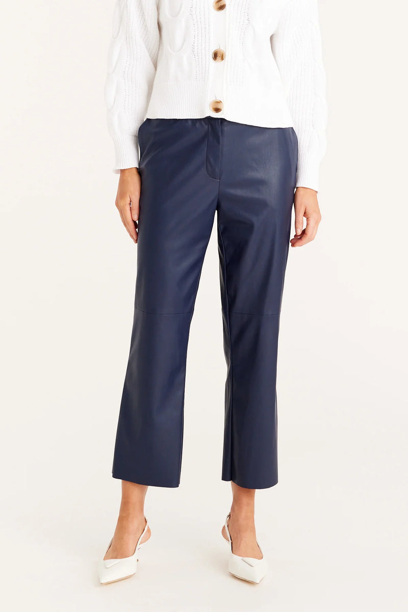Cable Melbourne ARLO VEGAN LEATHER PANT in Navy